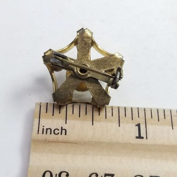 Vintage Five Pointed Star Rhinestone Cluster Brooch, Sparkly Lapel Pin, Estate - Picture 4 of 5
